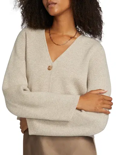Jenni Kayne Women's Chelsea Wool-Cashmere Cardigan - Oatmeal - Size XL | Thumbnail 6 Jenni Kayne Women's Chelsea Wool-Cashmere Cardigan - Oatmeal - Size XL | Thumbnail 6