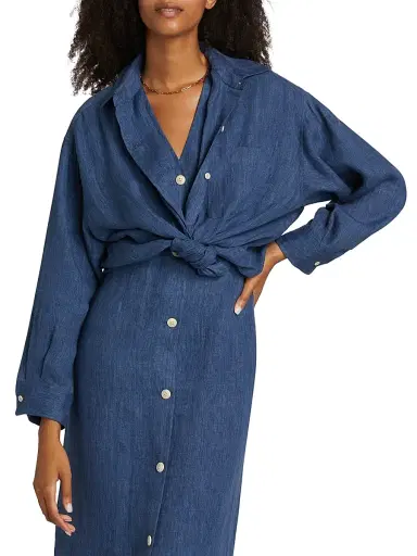 Jenni Kayne Women's Relaxed Silk Oversized Button-Up Shirt | Thumbnail 3 Jenni Kayne Women's Relaxed Silk Oversized Button-Up Shirt | Thumbnail 3