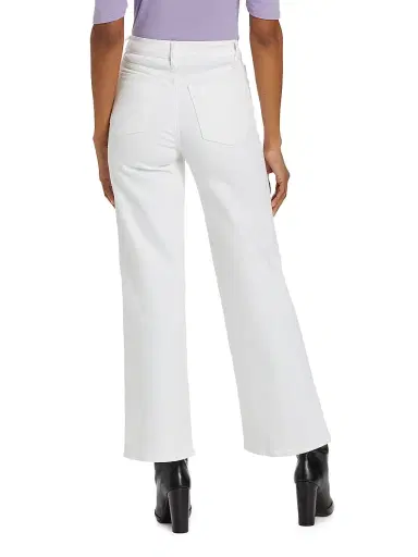 FRAME Women's Le Slim Palazzo Mid-Rise Stretch Flare Jeans - White | Thumbnail 5 FRAME Women's Le Slim Palazzo Mid-Rise Stretch Flare Jeans - White | Thumbnail 5