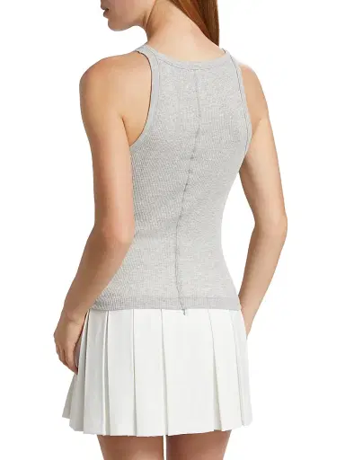 Re/done Women's Ribbed Cotton-Blend Tank - Heather Grey | Thumbnail 5 Re/done Women's Ribbed Cotton-Blend Tank - Heather Grey | Thumbnail 5