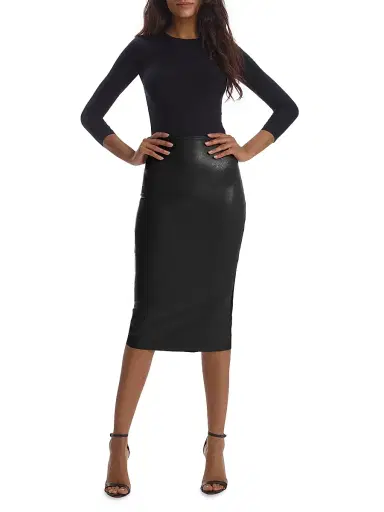 Commando Women's Faux-Leather Pencil Skirt - Black - Size XL | Thumbnail 2 Commando Women's Faux-Leather Pencil Skirt - Black - Size XL | Thumbnail 2