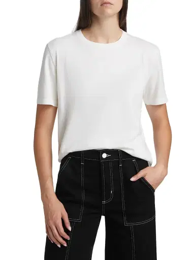 Rails Women's Cotton-Cashmere T-Shirt - White | Thumbnail 3 Rails Women's Cotton-Cashmere T-Shirt - White | Thumbnail 3