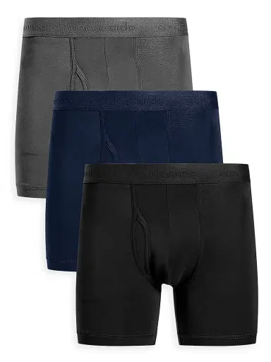 Commando Men's Micro Modal Relaxed-Fit Boxer Brief 3-Pack - Black Navy Titanium - Size XXL | Thumbnail 1 Commando Men's Micro Modal Relaxed-Fit Boxer Brief 3-Pack - Black Navy Titanium - Size XXL | Thumbnail 1