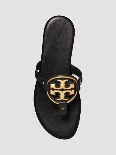 Tory Burch Women's Miller Metal Double T Soft Sandals - Black | Thumbnail 4 Tory Burch Women's Miller Metal Double T Soft Sandals - Black | Thumbnail 4