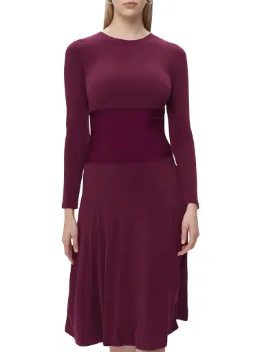 Hervé Léger Women's Bandage Waist Jersey Midi-Dress - Pinot | Thumbnail 2 Hervé Léger Women's Bandage Waist Jersey Midi-Dress - Pinot | Thumbnail 2
