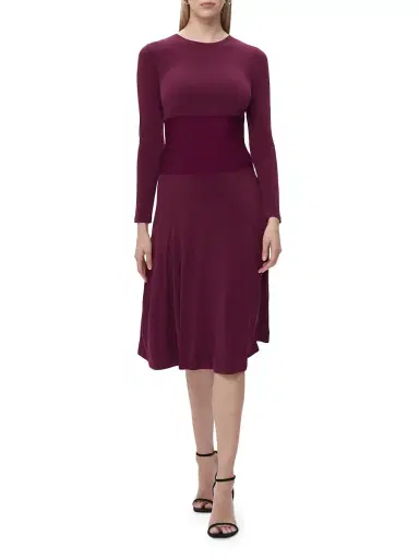 Hervé Léger Women's Bandage Waist Jersey Midi-Dress - Pinot | Thumbnail 1 Hervé Léger Women's Bandage Waist Jersey Midi-Dress - Pinot | Thumbnail 1