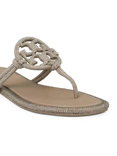 Tory Burch Women's Pavé Cord Miller Leather Sandals - Dark Beige | Thumbnail 3 Tory Burch Women's Pavé Cord Miller Leather Sandals - Dark Beige | Thumbnail 3