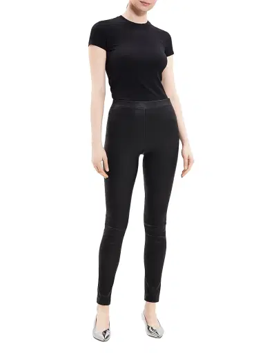Theory Women's Pull-On Leather Leggings | Thumbnail 2 Theory Women's Pull-On Leather Leggings | Thumbnail 2