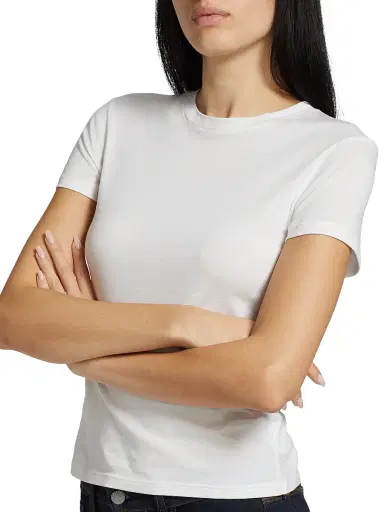 Theory Women's Tiny Short-Sleeve Cotton Tee - White | Thumbnail 6 Theory Women's Tiny Short-Sleeve Cotton Tee - White | Thumbnail 6