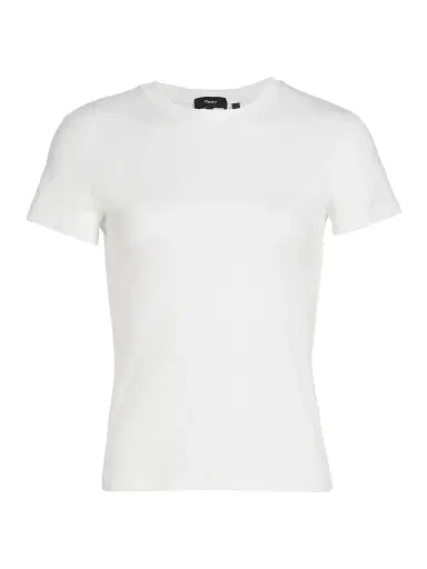 Theory Women's Tiny Short-Sleeve Cotton Tee - White | Thumbnail 1 Theory Women's Tiny Short-Sleeve Cotton Tee - White | Thumbnail 1