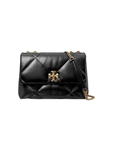 Tory Burch Women's Large Kira Diamond Leather Shoulder Bag - Black | Thumbnail 1 Tory Burch Women's Large Kira Diamond Leather Shoulder Bag - Black | Thumbnail 1