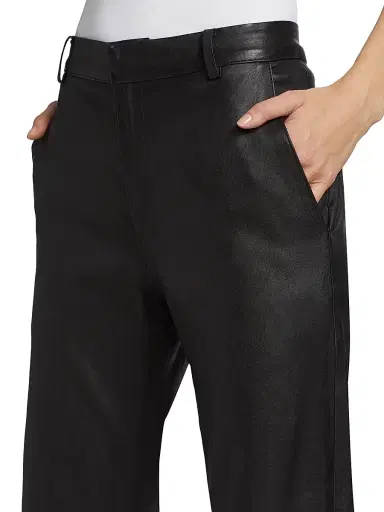 SPRWMN Women's Cropped Stretch-Leather Trousers - Black | Thumbnail 6 SPRWMN Women's Cropped Stretch-Leather Trousers - Black | Thumbnail 6