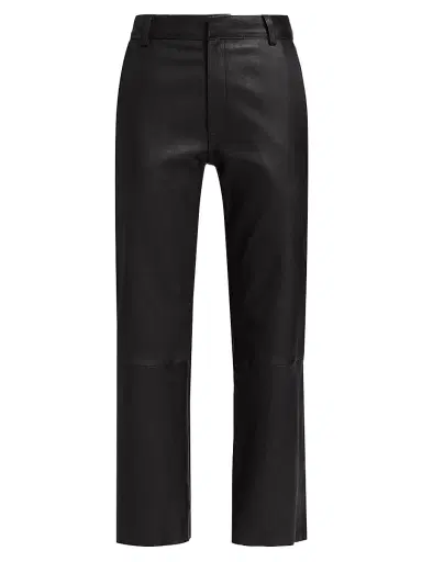 SPRWMN Women's Cropped Stretch-Leather Trousers - Black | Thumbnail 1 SPRWMN Women's Cropped Stretch-Leather Trousers - Black | Thumbnail 1
