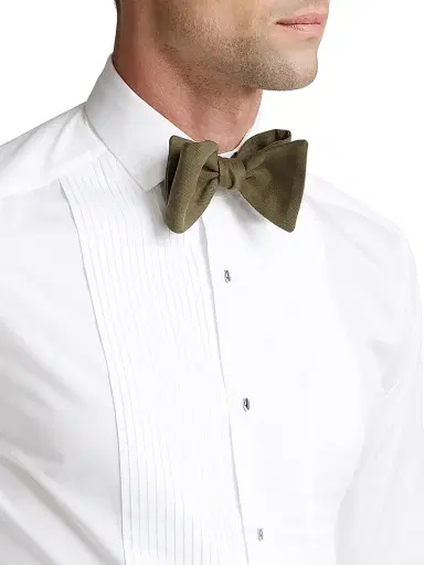 Ralph Lauren Purple Label Men's Dexter Cotton Pleated Long-Sleeve Shirt - White - Size 16.5 | Thumbnail 6 Ralph Lauren Purple Label Men's Dexter Cotton Pleated Long-Sleeve Shirt - White - Size 16.5 | Thumbnail 6