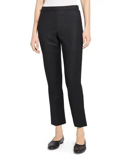 Theory Women's Treeca Wool Crop Trousers - Black | Thumbnail 3 Theory Women's Treeca Wool Crop Trousers - Black | Thumbnail 3