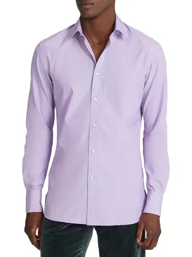 Ralph Lauren Purple Label Men's Philip Poplin Shirt | Thumbnail 1 Ralph Lauren Purple Label Men's Philip Poplin Shirt | Thumbnail 1