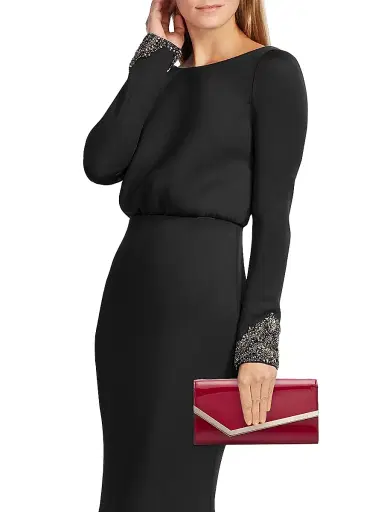 Jimmy Choo Women's Emmie Patent Leather Clutch - Ruby Red Light Gold | Thumbnail 2 Jimmy Choo Women's Emmie Patent Leather Clutch - Ruby Red Light Gold | Thumbnail 2