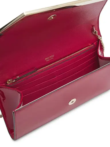 Jimmy Choo Women's Emmie Patent Leather Clutch - Ruby Red Light Gold | Thumbnail 4 Jimmy Choo Women's Emmie Patent Leather Clutch - Ruby Red Light Gold | Thumbnail 4