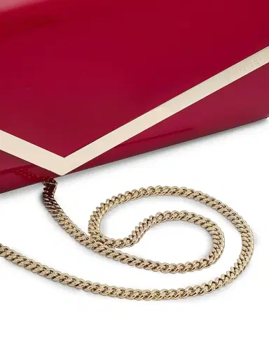 Jimmy Choo Women's Emmie Patent Leather Clutch - Ruby Red Light Gold | Thumbnail 6 Jimmy Choo Women's Emmie Patent Leather Clutch - Ruby Red Light Gold | Thumbnail 6