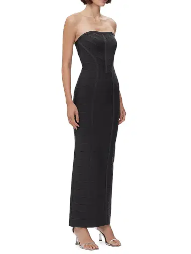 Hervé Léger Women's Icon Strapless Bandage Gown - Black - Size XL | Thumbnail 3 Hervé Léger Women's Icon Strapless Bandage Gown - Black - Size XL | Thumbnail 3