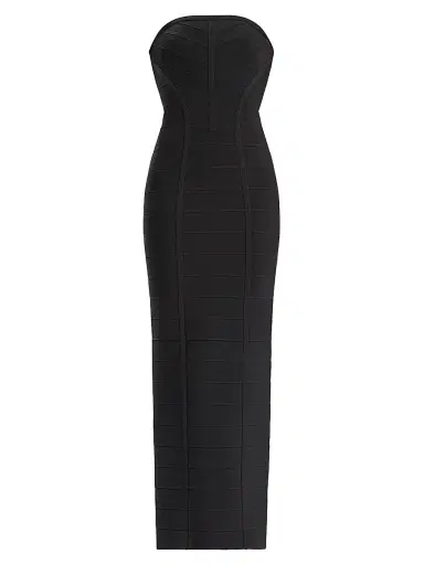 Hervé Léger Women's Icon Strapless Bandage Gown - Black - Size XL | Thumbnail 1 Hervé Léger Women's Icon Strapless Bandage Gown - Black - Size XL | Thumbnail 1