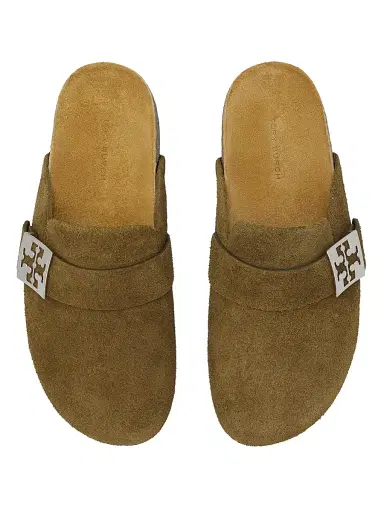 Tory Burch Women's Mellow Suede Mules - Wild Olive | Thumbnail 3 Tory Burch Women's Mellow Suede Mules - Wild Olive | Thumbnail 3