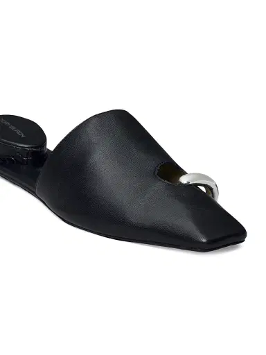 Tory Burch Women's Pierced Leather Mules - Perfectblack - Size 9 | Thumbnail 4 Tory Burch Women's Pierced Leather Mules - Perfectblack - Size 9 | Thumbnail 4