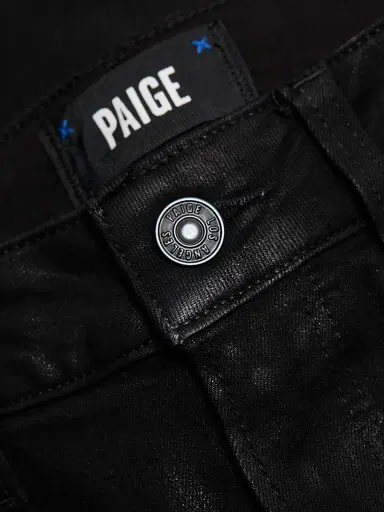 PAIGE Women's Anessa Coated High-Rise Wide-Leg Ankle Jeans - Black Fog Luxe Coating | Thumbnail 7 PAIGE Women's Anessa Coated High-Rise Wide-Leg Ankle Jeans - Black Fog Luxe Coating | Thumbnail 7