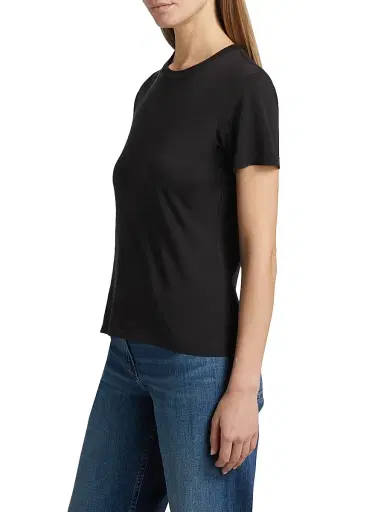 Nili Lotan Women's Mariela Cotton Crewneck T-Shirt - Jet Black - Size XL | Thumbnail 4 Nili Lotan Women's Mariela Cotton Crewneck T-Shirt - Jet Black - Size XL | Thumbnail 4