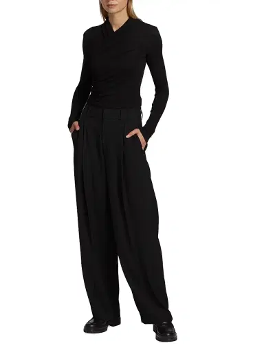 Vince Women's Ruched Long-Sleeve Top | Thumbnail 2 Vince Women's Ruched Long-Sleeve Top | Thumbnail 2