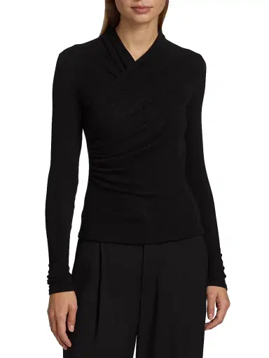 Vince Women's Ruched Long-Sleeve Top | Thumbnail 3 Vince Women's Ruched Long-Sleeve Top | Thumbnail 3