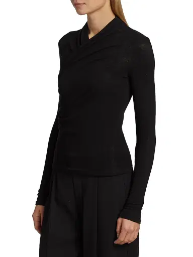 Vince Women's Ruched Long-Sleeve Top | Thumbnail 4 Vince Women's Ruched Long-Sleeve Top | Thumbnail 4