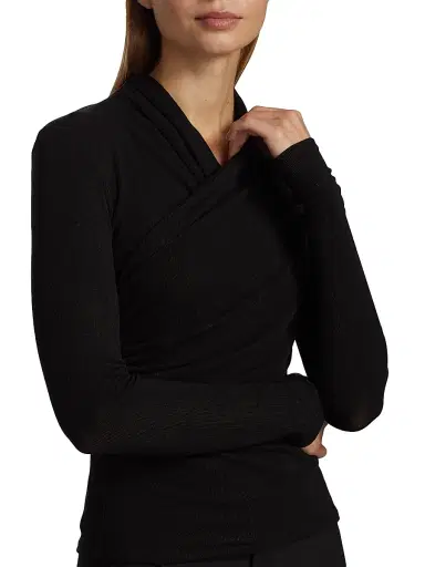 Vince Women's Ruched Long-Sleeve Top | Thumbnail 6 Vince Women's Ruched Long-Sleeve Top | Thumbnail 6