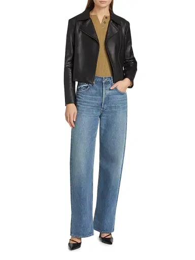 Vince Women's Leather Moto Jacket | Thumbnail 2 Vince Women's Leather Moto Jacket | Thumbnail 2