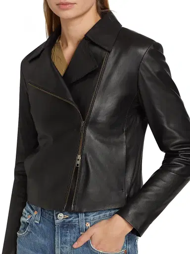 Vince Women's Leather Moto Jacket | Thumbnail 6 Vince Women's Leather Moto Jacket | Thumbnail 6
