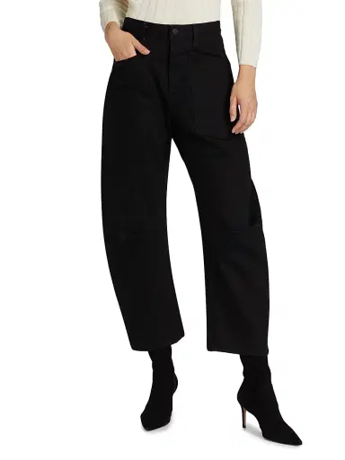 Nili Lotan Women's Shon Barrel Jeans - Black | Thumbnail 3 Nili Lotan Women's Shon Barrel Jeans - Black | Thumbnail 3