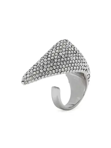 Alexander McQueen Women's Silvertone & Crystal Claw Ring - Silver | Thumbnail 2 Alexander McQueen Women's Silvertone & Crystal Claw Ring - Silver | Thumbnail 2