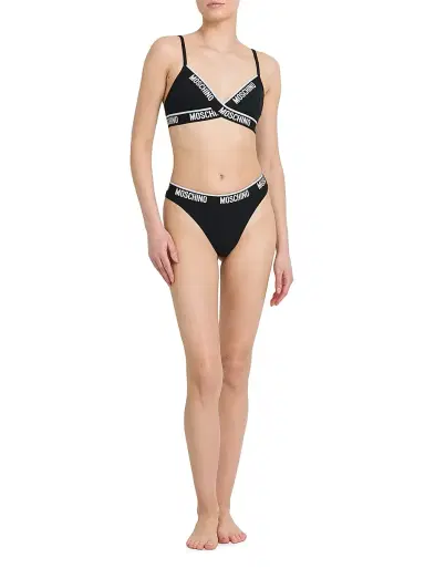 MOSCHINO Women's Log Banded Thong - Black | Thumbnail 2 MOSCHINO Women's Log Banded Thong - Black | Thumbnail 2