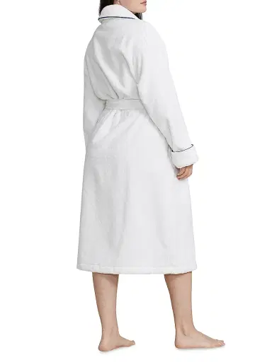 Polo Ralph Lauren Women's Essentials Cotton Robe - White Cloud | Thumbnail 4 Polo Ralph Lauren Women's Essentials Cotton Robe - White Cloud | Thumbnail 4