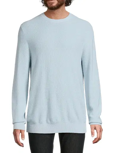 Vince Men's Geo Jacquard Long-Sleeve Crewneck Sweater - Whitecap Classic Cream | Thumbnail 3 Vince Men's Geo Jacquard Long-Sleeve Crewneck Sweater - Whitecap Classic Cream | Thumbnail 3