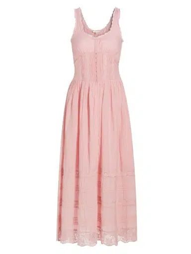 LoveShackFancy Women's Wishing Well Victori Santelle Midi-Dress - Cherry Pink | Thumbnail 7 LoveShackFancy Women's Wishing Well Victori Santelle Midi-Dress - Cherry Pink | Thumbnail 7