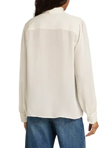 Nili Lotan Women's Carina Silk Tie-Neck Top - | Thumbnail 5 Nili Lotan Women's Carina Silk Tie-Neck Top - | Thumbnail 5