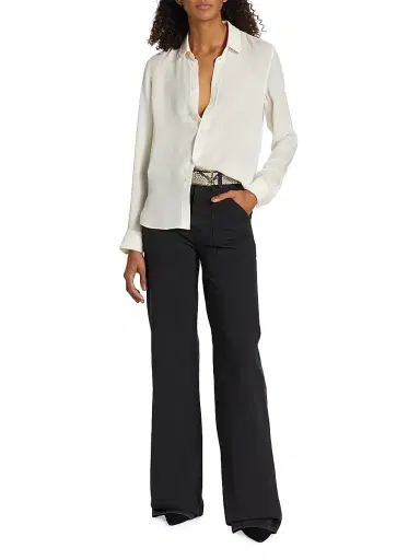 Nili Lotan Women's Gaia Silk Blouse - Ivory - Size Large | Thumbnail 2 Nili Lotan Women's Gaia Silk Blouse - Ivory - Size Large | Thumbnail 2