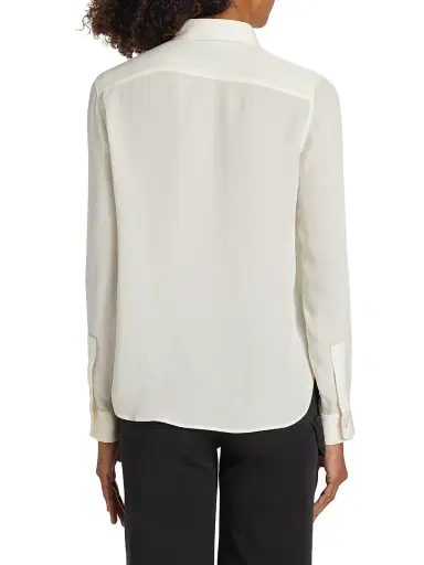 Nili Lotan Women's Gaia Silk Blouse - Ivory - Size Large | Thumbnail 5 Nili Lotan Women's Gaia Silk Blouse - Ivory - Size Large | Thumbnail 5