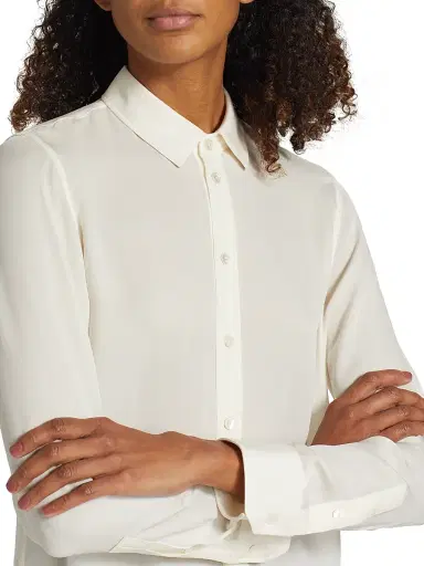 Nili Lotan Women's Gaia Silk Blouse - Ivory - Size Large | Thumbnail 6 Nili Lotan Women's Gaia Silk Blouse - Ivory - Size Large | Thumbnail 6
