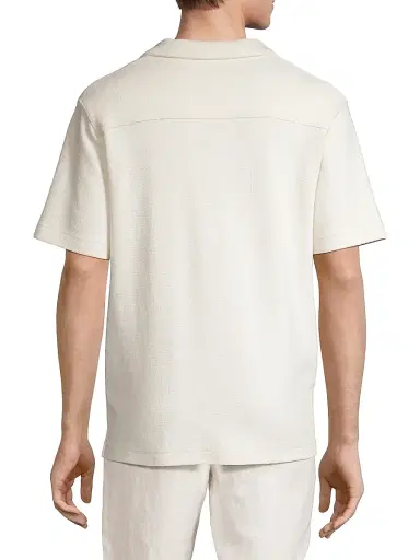 Vince Men's Bouclé Button-Front Camp Shirt - Bone | Thumbnail 5 Vince Men's Bouclé Button-Front Camp Shirt - Bone | Thumbnail 5