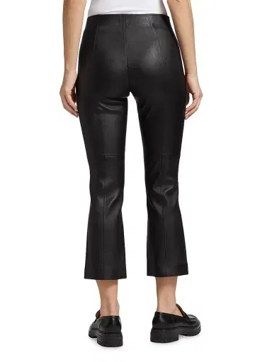 Vince Women's Cropped Leather Boot-Cut Pants | Thumbnail 5 Vince Women's Cropped Leather Boot-Cut Pants | Thumbnail 5