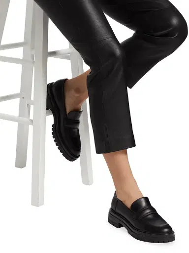 Vince Women's Cropped Leather Boot-Cut Pants | Thumbnail 6 Vince Women's Cropped Leather Boot-Cut Pants | Thumbnail 6