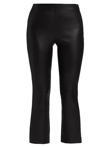 Vince Women's Cropped Leather Boot-Cut Pants | Thumbnail 1 Vince Women's Cropped Leather Boot-Cut Pants | Thumbnail 1