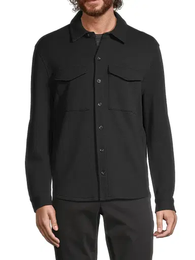 Vince Men's Cotton-Blend Shirt Jacket - Black Grey | Thumbnail 3 Vince Men's Cotton-Blend Shirt Jacket - Black Grey | Thumbnail 3